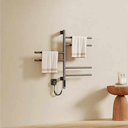 Sèche-serviettes électrique pivotant 180° - Gris - 45 cm - EMKE