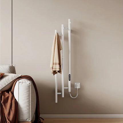 Sèche-serviettes électrique design vertical blanc 21,6 cm EMKE