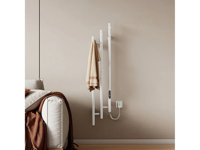 Sèche-serviettes électrique design vertical blanc 21,6 cm EMKE