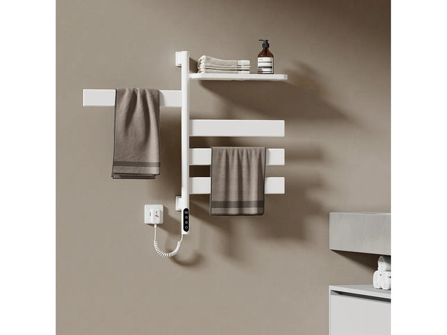 Sèche-serviettes électrique design moderne à branches multiples - Blanc - 12,5 cm - DS CONCEPT