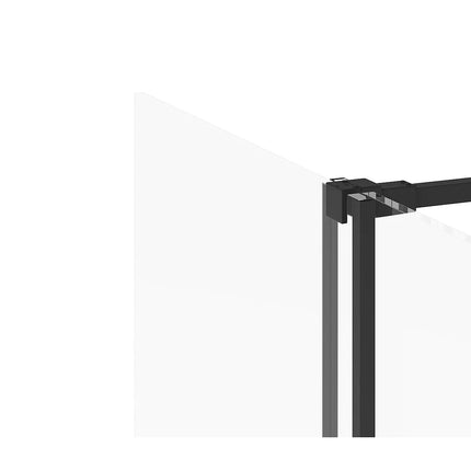 Paroi de douche à l'italienne style industriel finition noire mate - 120 cm - YOREM