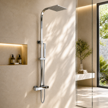 Douche à effet pluie avec mitigeur thermostatique - chrome - Sterling DS CONCEPT