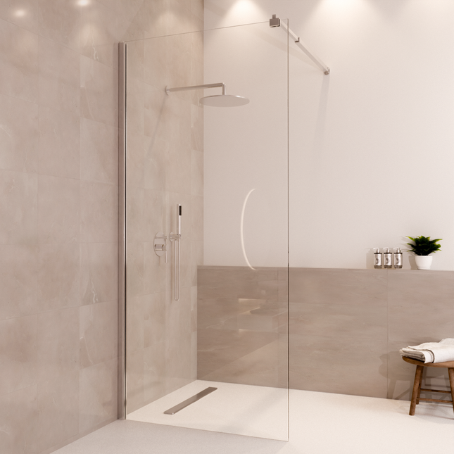 Paroi de douche avec traitement Nano - Chrome - 90 cm - Lima