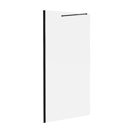 Paroi de douche à l'italienne finition mat avec barre de stabilisation ajustable - Noir mat - 140 cm - DAREN