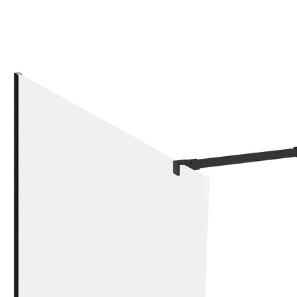 Paroi de douche à l'italienne finition mat avec barre de stabilisation ajustable - Noir mat - 140 cm - DAREN