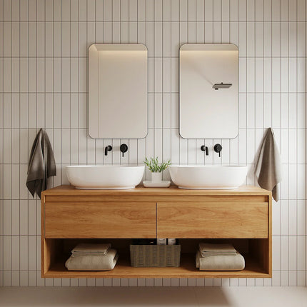 Miroir rectangulaire design épuré avec cadre aluminium noir mat - 50 cm - Les Essentiels