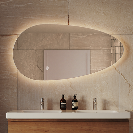 Miroir LED avec éclairage réglable et anti-buée - 100 cm - Adana