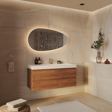 Miroir LED avec éclairage réglable et anti-buée - 100 cm - Adana