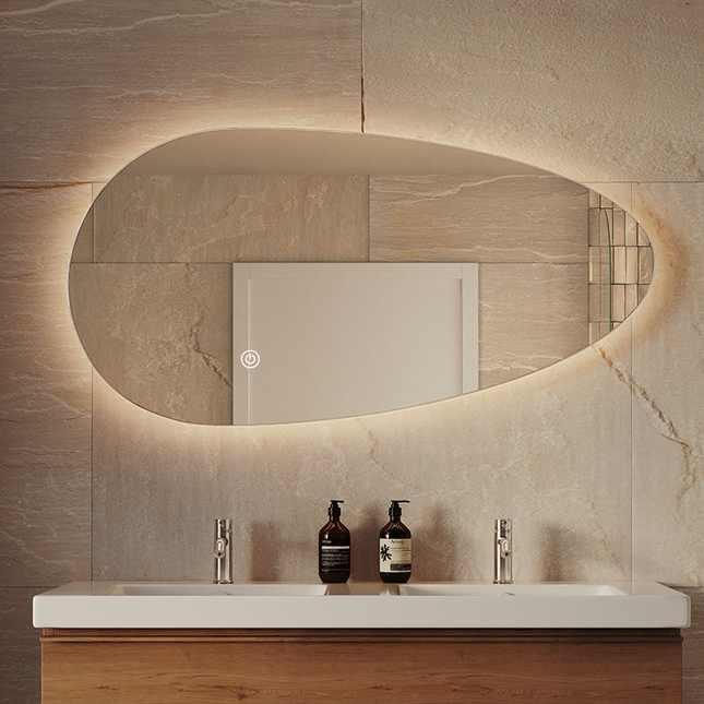 Miroir LED avec éclairage variable et anti-buée - 120 cm - Adana