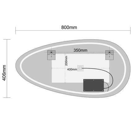 Miroir salle de bains LED avec éclairage réglable - 80 cm - Adana