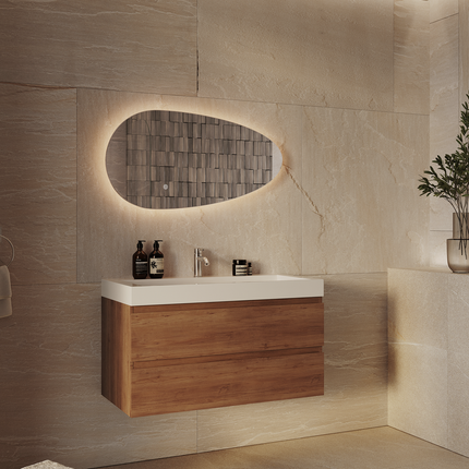 Miroir salle de bains LED avec éclairage réglable - 80 cm - Adana