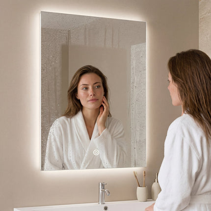 Miroir de salle de bains LED anti-buée - 80 x 60 cm - Cannes