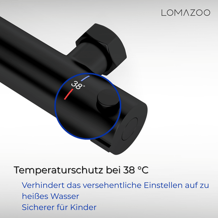 Mitigeur thermostatique de douche finition noire mate - 12 cm - DS CONCEPT