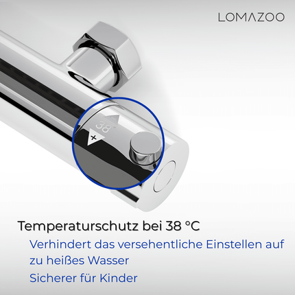 Mitigeur thermostatique de douche finition chrome - 15 cm