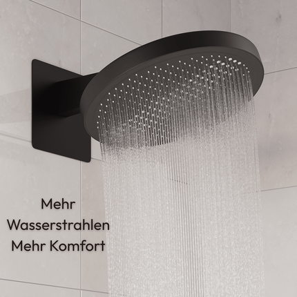 Douche encastrée design contemporain avec mitigeur thermostatique - noir mat - Angie