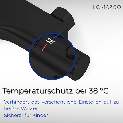 Mitigeur thermostatique bain finition noire mate - 15 cm - DS CONCEPT