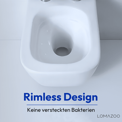 Toilette suspendue sans rebord avec réservoir encastré - Blanc - Linea