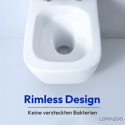 Toilette suspendue sans bride - design carré - blanc - LINEA