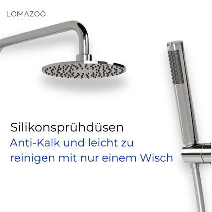Douche à effet pluie avec mitigeur thermostatique - chrome - Vincenzo