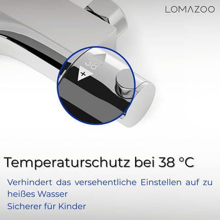 Mitigeur thermostatique baignoire avec douchette - chromé - 15 cm - Selvo