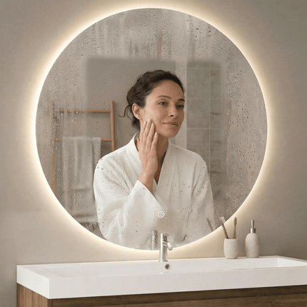 Miroir de salle de bains avec éclairage LED et fonction anti-buée - 80 cm - DALLAS