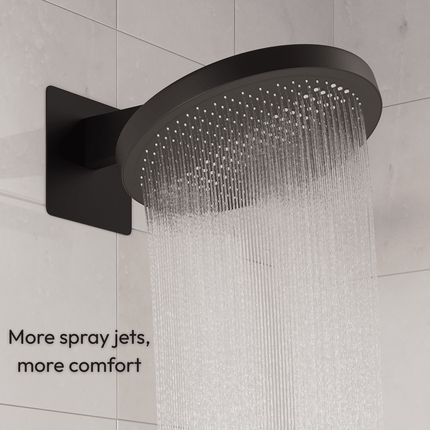 Douche encastrée design contemporain avec mitigeur thermostatique - noir mat - Angie