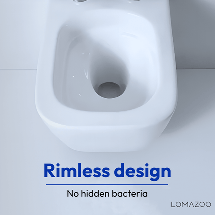 Toilette suspendue design avec réservoir encastré - Blanc - Linea
