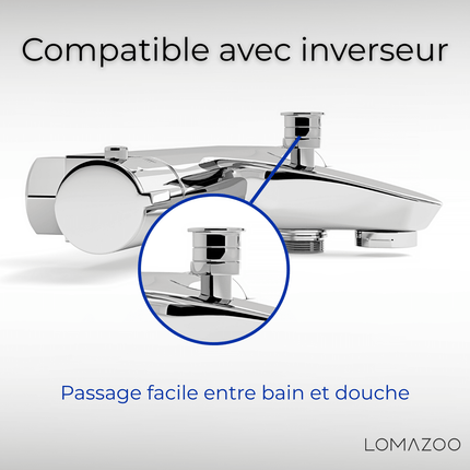 Mitigeur thermostatique bain finition chromée - 15 cm - DS CONCEPT