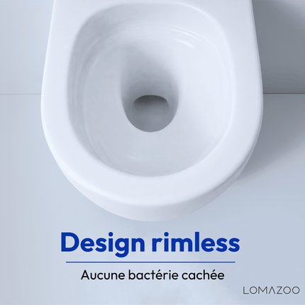 Toilette suspendue avec réservoir encastré et abattant SoftClose - Blanc - Linea