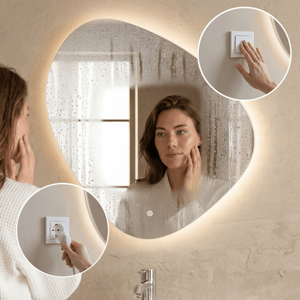 Miroir LED avec fonction anti-buée - 60 x 60 cm - GENEVA