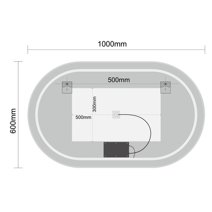 Miroir de salle de bains design avec éclairage LED - 100 cm - Genua