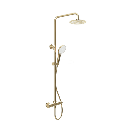 Douche pluie avec mitigeur thermostatique - doré brossé - Aurelia