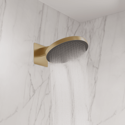 Kit de douche encastré finition or brossé avec pomme de douche 30 cm - Aurora