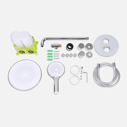 Douche encastrée chrome avec tête pluie - 30 cm - Cassia
