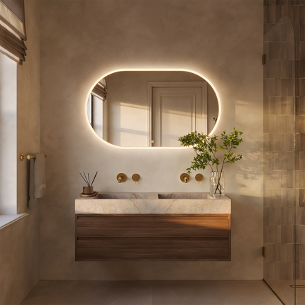 Miroir de salle de bain design avec éclairage LED - 120 cm - Genua