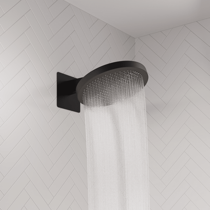 Kit de douche encastré design noir mat - 30 cm - Lunar