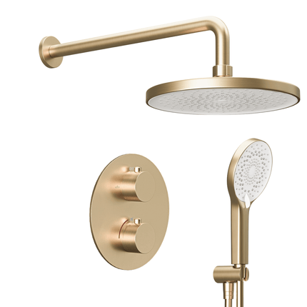 Douche encastrée finition or brossé - 30 cm - Mistral