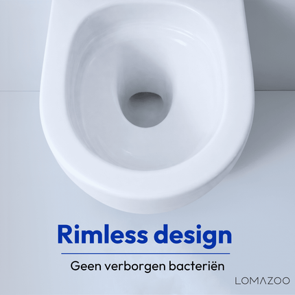 Toilette suspendue rimless avec abattant softclose - blanc - LINEA