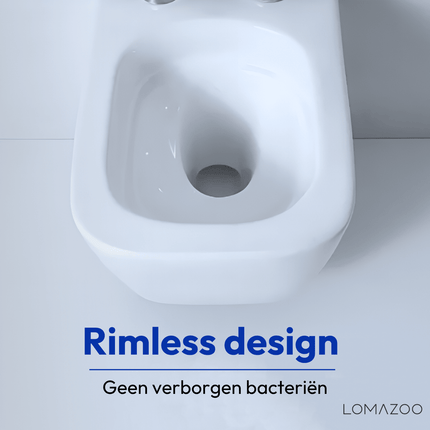 Toilette suspendue design avec réservoir encastré - Blanc - Linea
