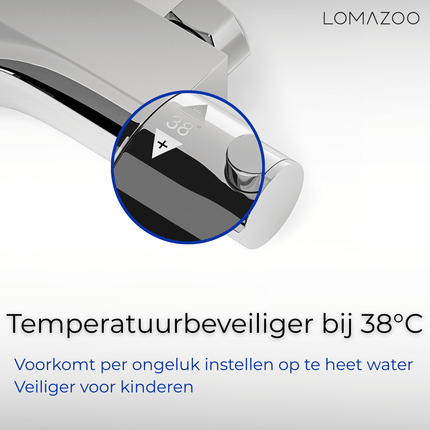 Mitigeur thermostatique baignoire avec douchette - chromé - 15 cm - Selvo