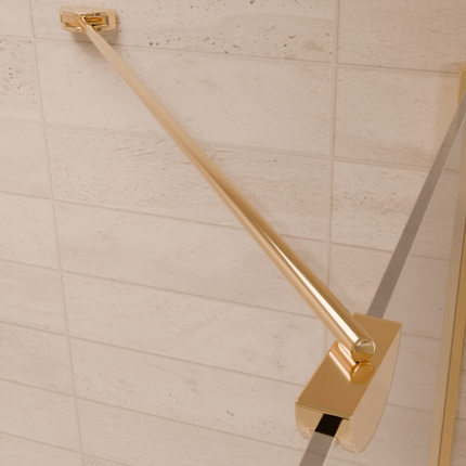 Cabine de douche moderne avec porte pivotante - Or brillant - 90 cm - Medellin