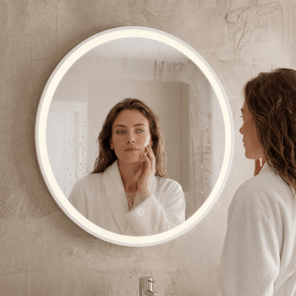 Miroir de salle de bain LED avec fonction anti-buée - blanc - 80 cm - Oslo