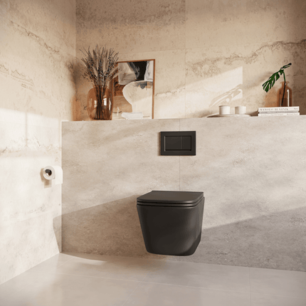 Toilette suspendue sans rebord - Noir - Ligne Carré - DS CONCEPT Linea