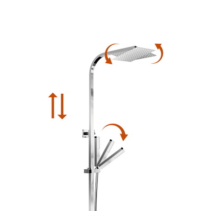Douche à effet pluie avec mitigeur thermostatique - chrome - Sterling DS CONCEPT