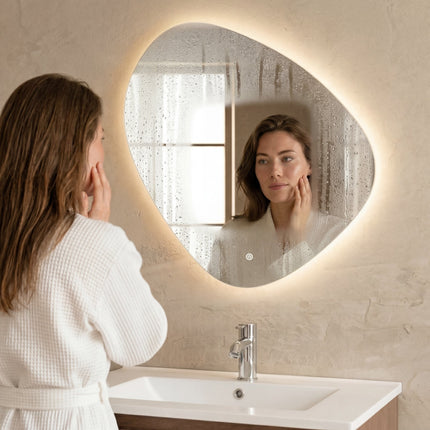 Miroir de salle de bain design avec éclairage LED et fonction anti-buée - 80 x 80 cm - Zürich