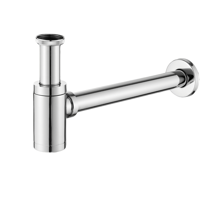 Siphon de lavabo finition chromée - Chrome - 4,4 cm