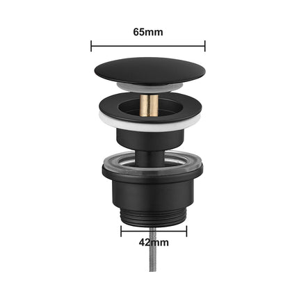 Bouchon de vidange à clic noir mat - 4,2 cm - DS CONCEPT
