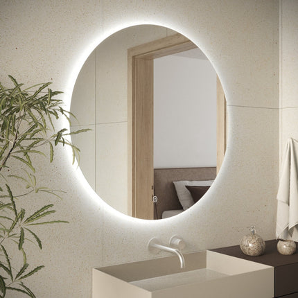Miroir de salle de bains avec éclairage LED et fonction anti-buée - 70 cm - Atlanta