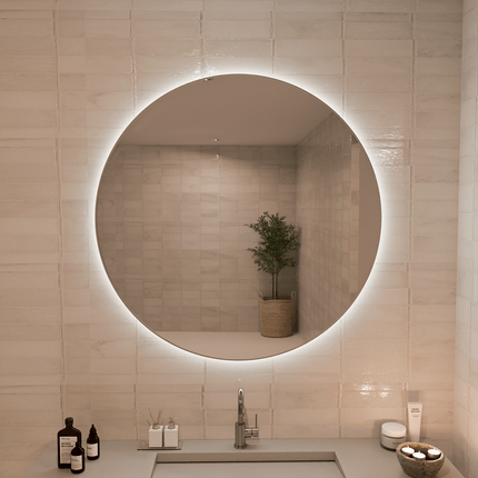 Miroir rond avec fonction anti-buée et éclairage LED réglable - 100 cm - AUSTIN