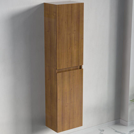Ensemble meuble de salle de bain suspendu finition chêne chaud avec vasque noire - 100 cm - Avalon